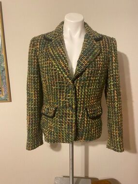 Vintage Requirements Green Multi-Tone Tweed Blazer